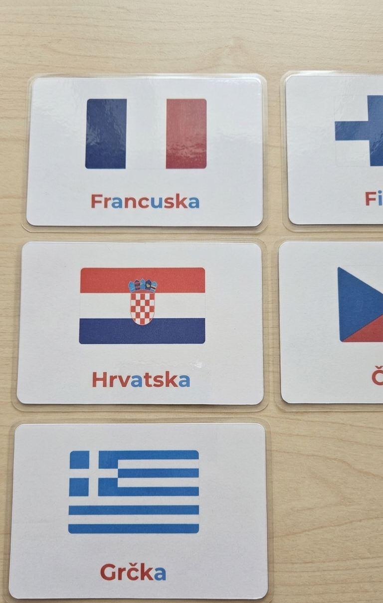 Zastave Europe – Montessori plastificirane kartice za učenje kroz igru