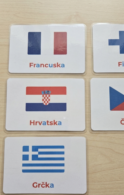Zastave Europe – Montessori plastificirane kartice za učenje kroz igru