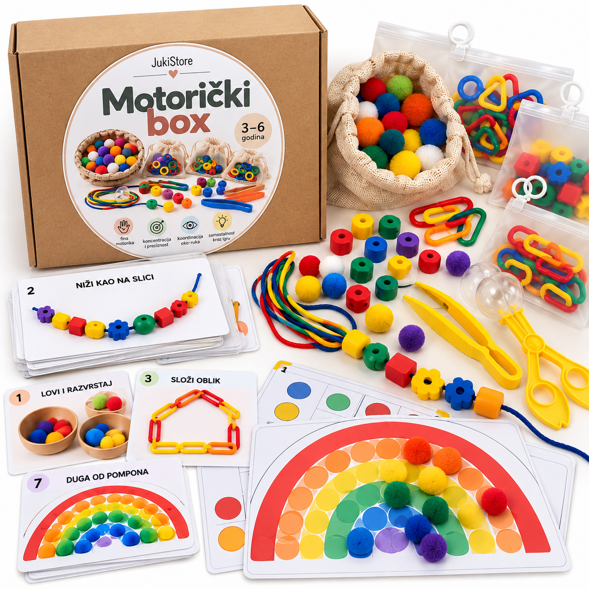 MOTORIČKI BOX – edukativne Montessori aktivnosti za razvoj motorike 3–6 godina