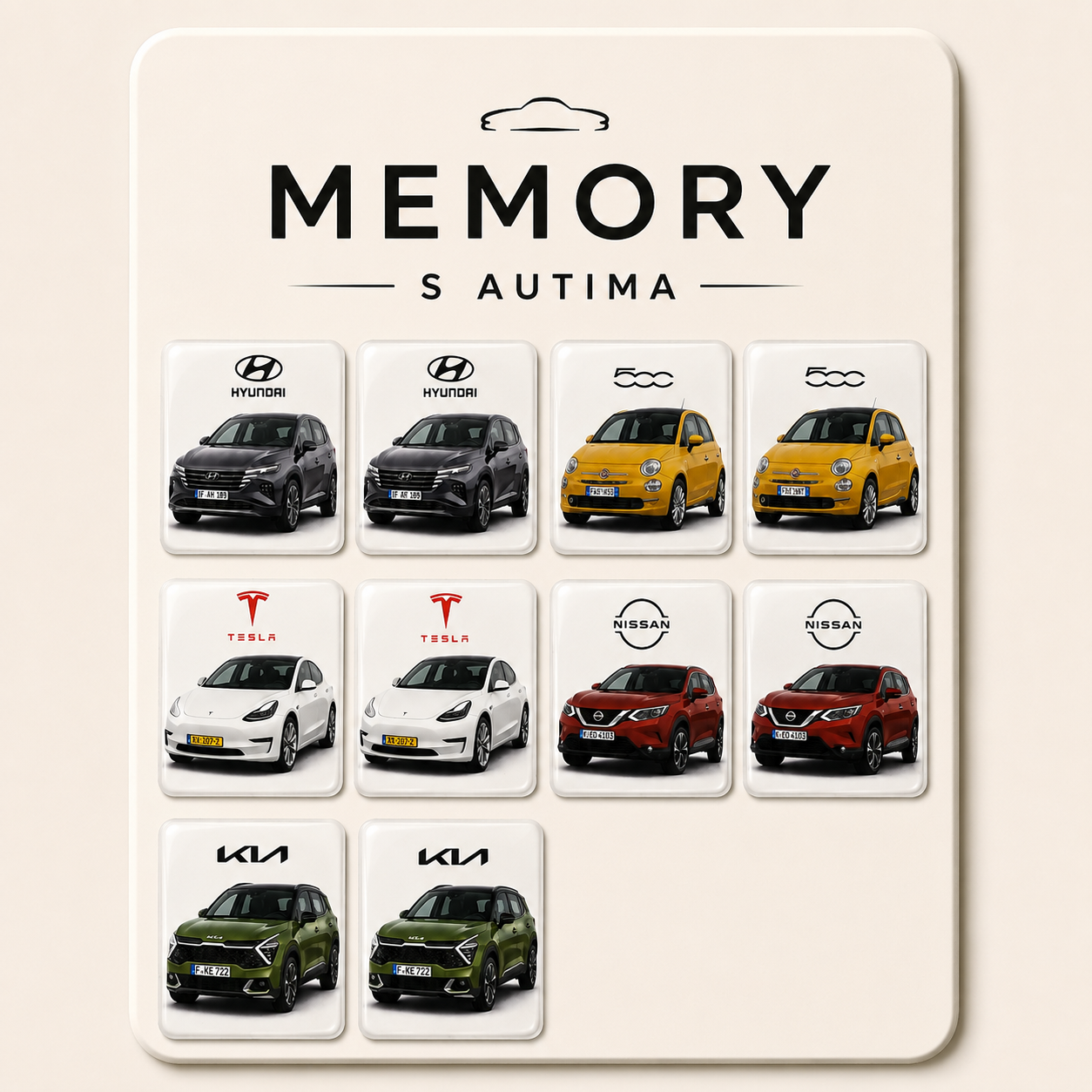 Montessori memory igra automobili za djecu