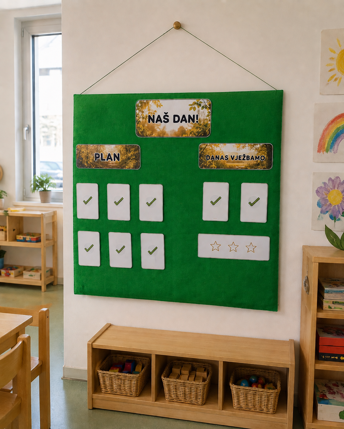 NAŠ DAN – interaktivni vrtićki pano za rutinu i socijalne vještine