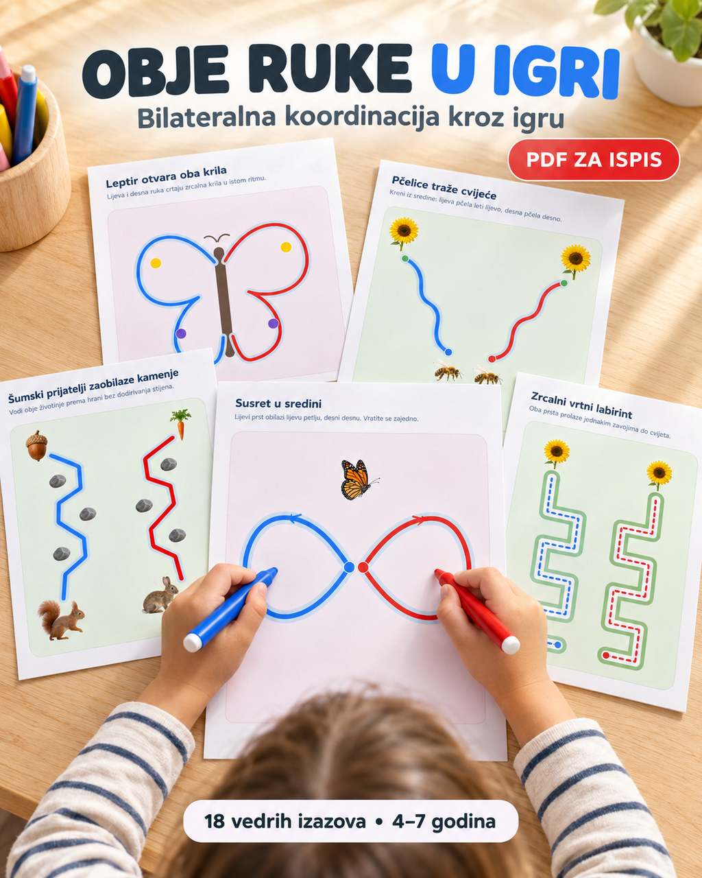 Obje ruke u igri – bilateralna koordinacija kroz igru | PDF za printanje