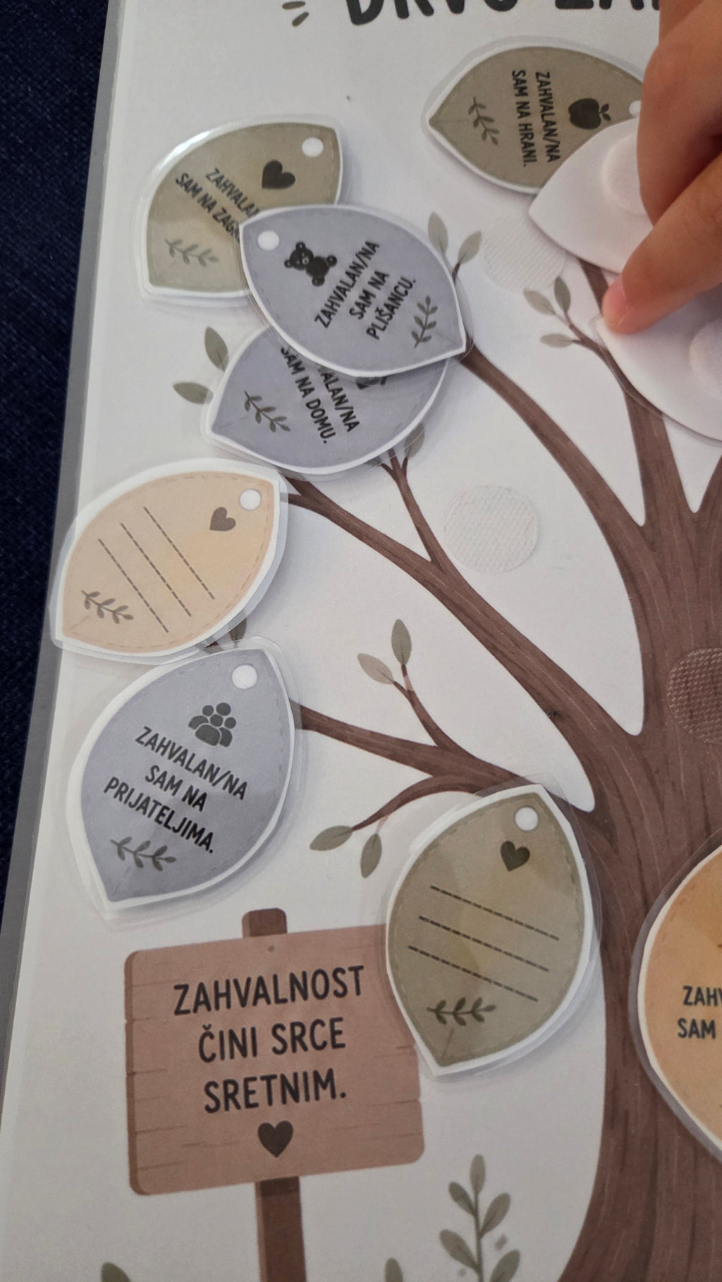 Montessori aktivnost drvo zahvalnosti i emocija