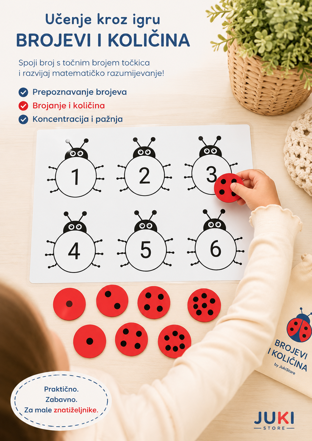 Brojevi i količine 1–6 – aktivnosti za učenje brojanja | PDF za printanje