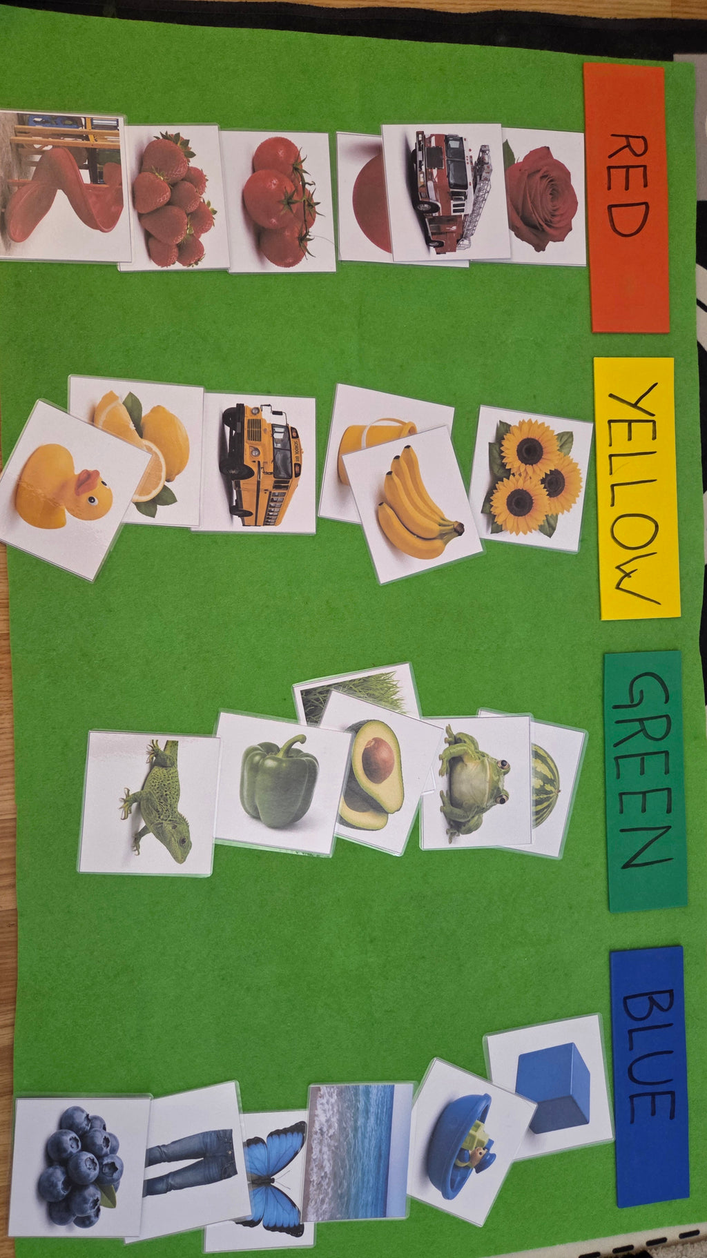 Montessori kartice boja iz stvarnog života
