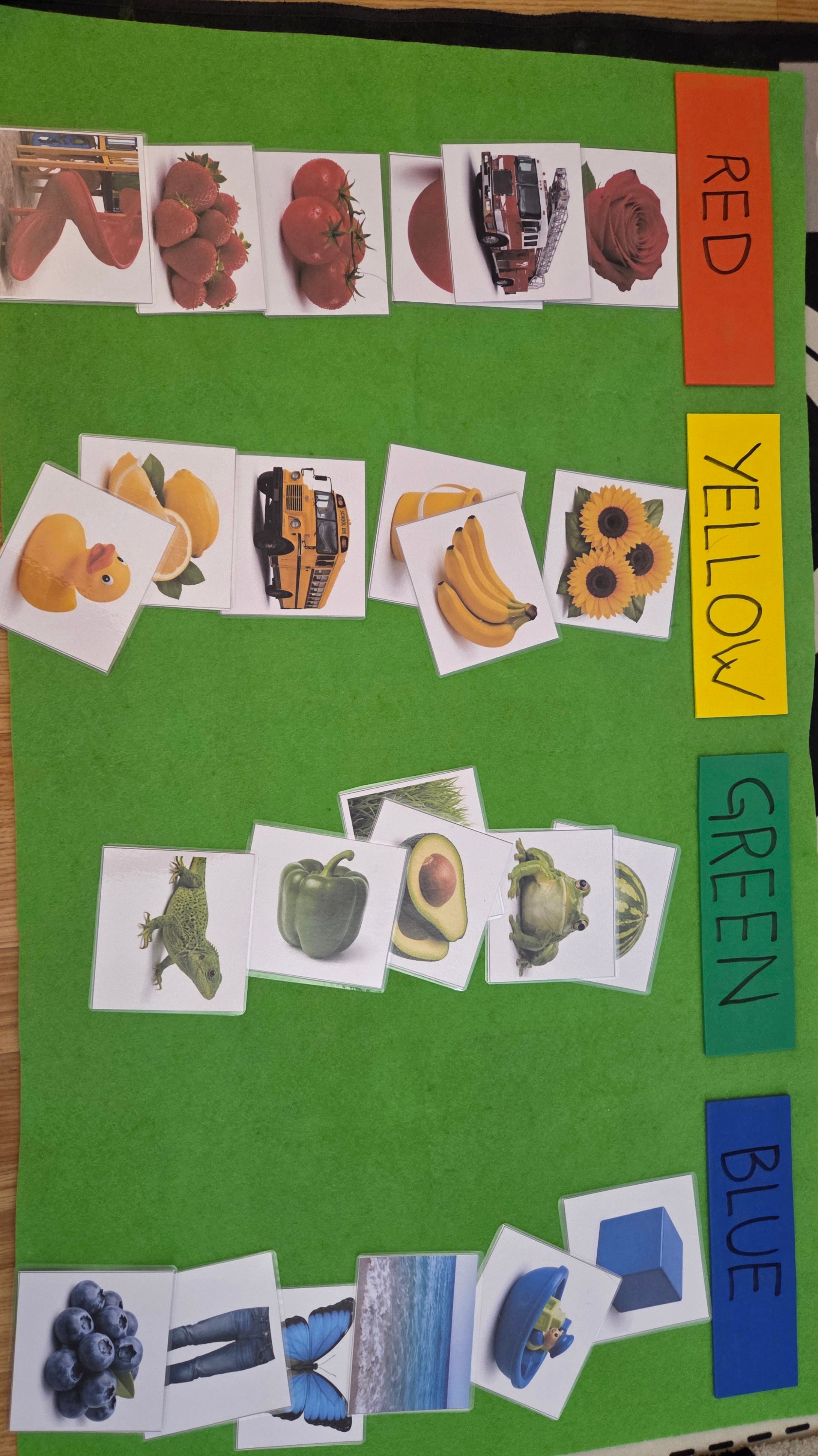 Montessori kartice boja iz stvarnog života