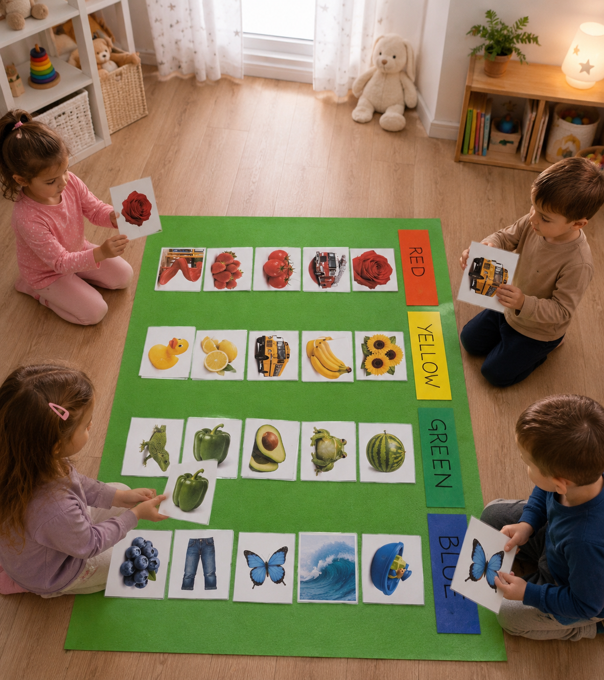 Montessori kartice boja iz stvarnog života
