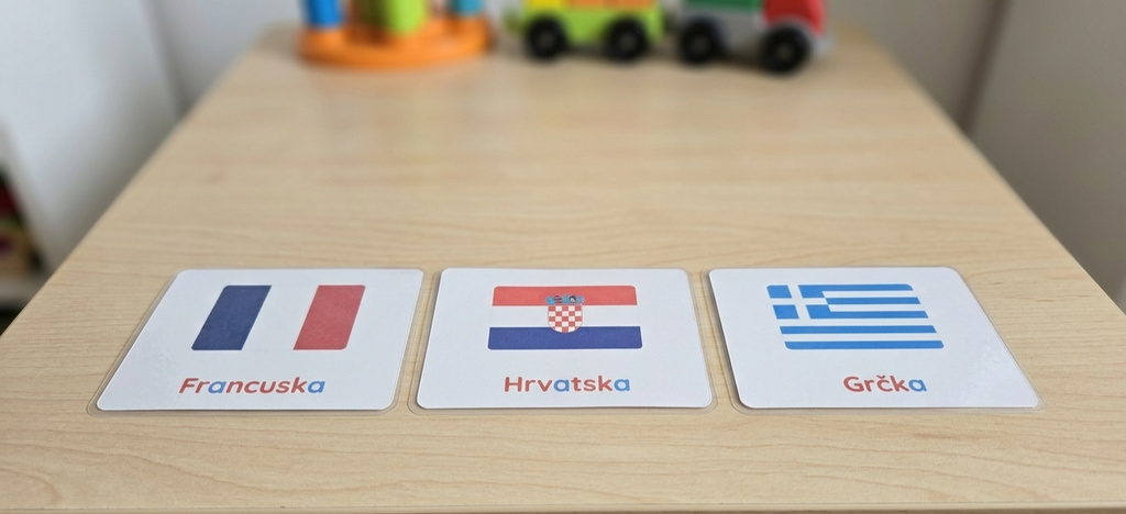 Zastave Europe – Montessori plastificirane kartice za učenje kroz igru