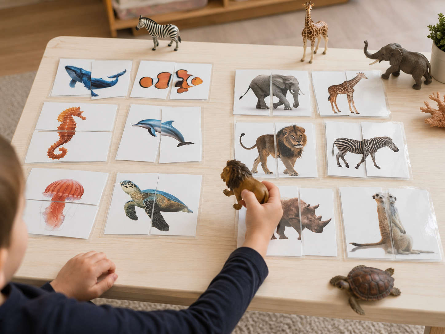 Montessori puzzle životinja – Morske i kopnene životinje | Edukativni set