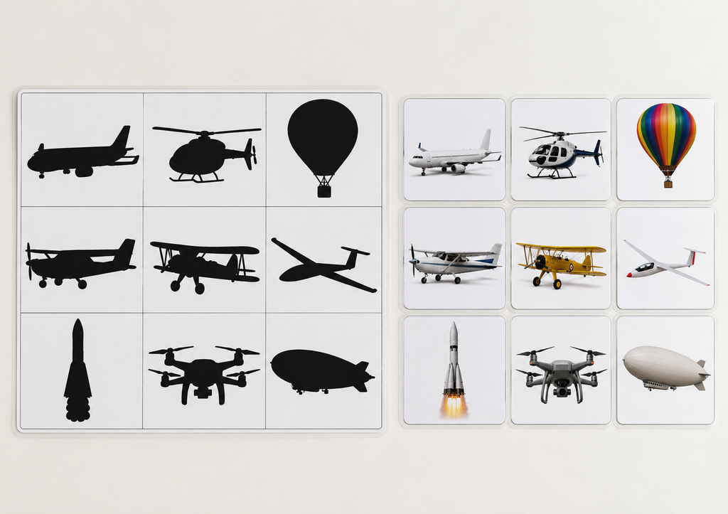 Montessori set – Prepoznaj po sjeni (3 u 1)