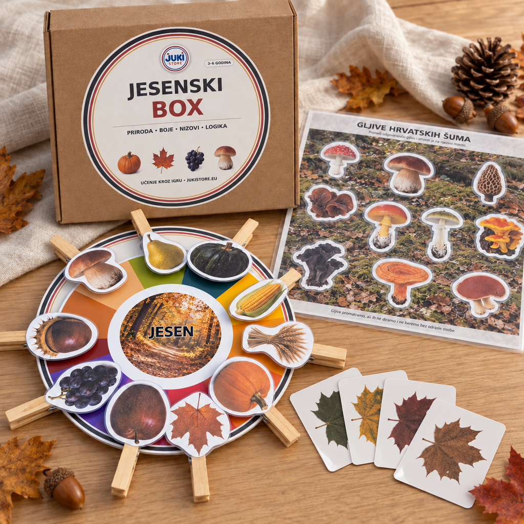 JESENSKI BOX – edukativne Montessori aktivnosti za djecu 3–6 godina