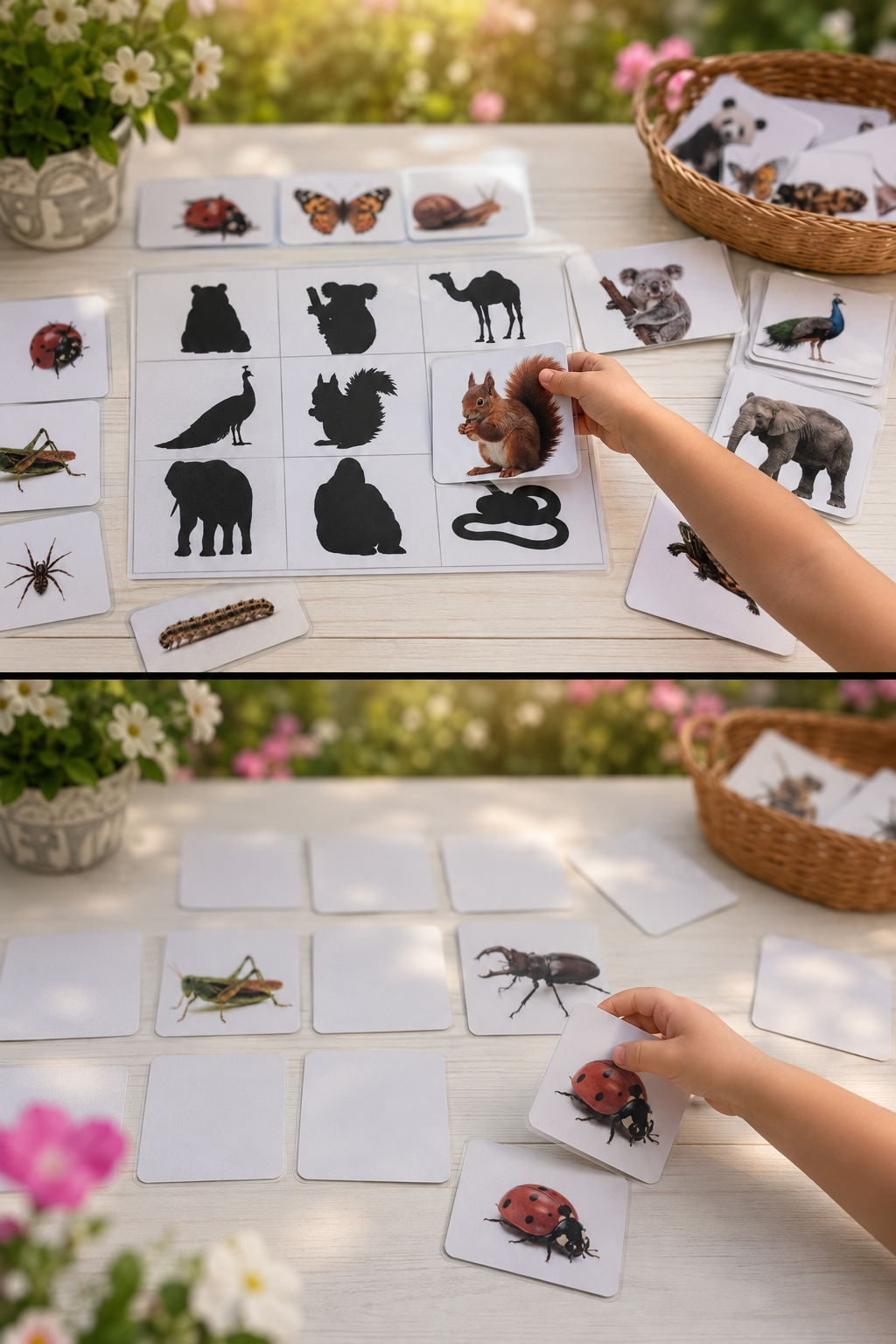 Montessori set – Sjene i Memory: Životinje i kukci