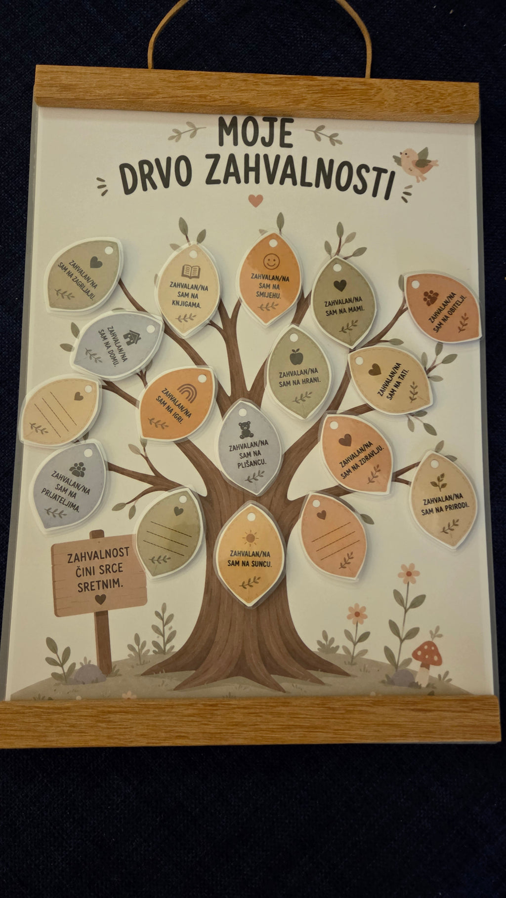 Montessori aktivnost drvo zahvalnosti i emocija